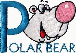 绣花 动物 文字 英文 POLAR 免费素材