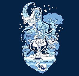 位图 色彩 墨绿色 宝石蓝色 抽象 免费素材