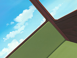 窗外天空绘画