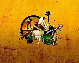 位图 人物 女人 色彩 橙色 免费素材