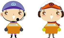 印花矢量图 人物 卡通人物 色彩 橙色 免费素材