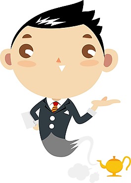 印花矢量图 人物 卡通人物 茶壶 色彩 免费素材