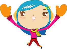 印花矢量图 人物 卡通人物 色彩 橙色 免费素材