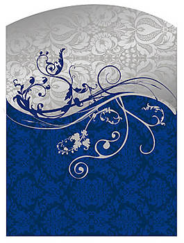 蓝色花藤花边装饰矢量素材