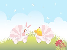 插画壁纸为复活节