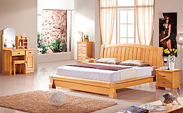 实木软床高清图