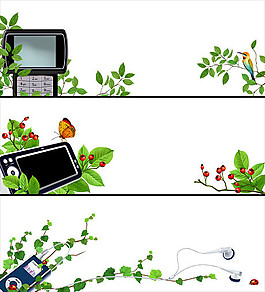 简洁清新电子主题psd素材