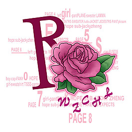 印花矢量图 文字 数字 英文 优雅植物 免费素材