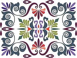 印花矢量图 色彩 五彩斑斓 宝石蓝色 花纹 免费素材