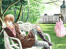 位图 人物 少女 青年 树 免费素材