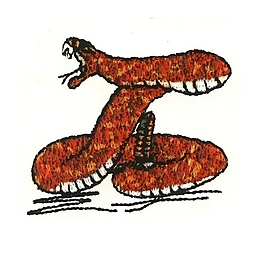 绣花 动物 蛇 色彩 红色 免费素材