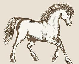 马术木刻风格设计