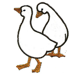 绣花 动物 鸭子 色彩 黄色 免费素材