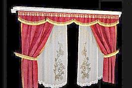 大红色双层经典窗帘 Curtain 39