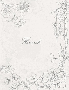 画花卉背景矢量插画