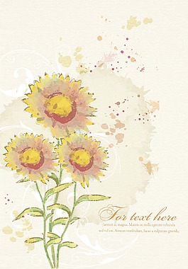 画花卉背景矢量插画