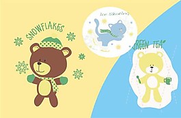 卡通熊illustrator载体材料