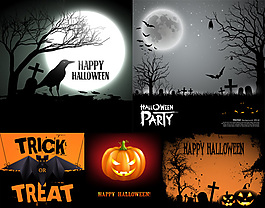 万圣节主题海报矢量素材