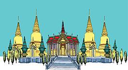 手绘印度的城堡