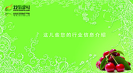 水果名片  绿底