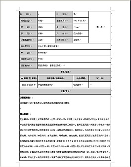 医疗卫生行业个人简历word模板