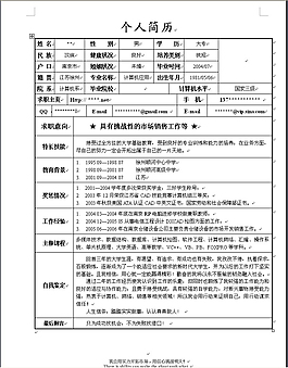 软件人才个人求职简历模板word