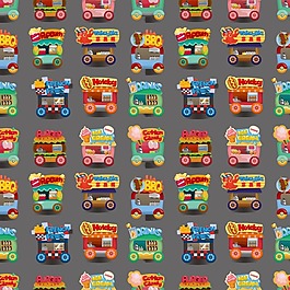 矢量图 卡通 美食车 免费素材