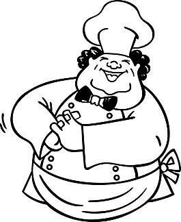 胖厨师简笔画图片
