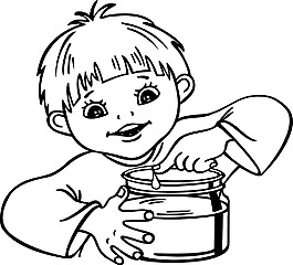 偷吃蜂蜜的小孩