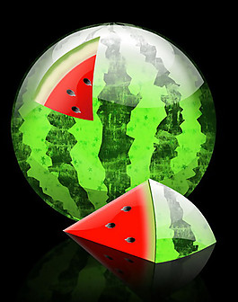 清凉西瓜psd素材