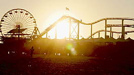 圣莫妮卡码头过山车间隔股票视频 视频免费下载