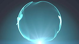 蓝色光耀斑环运动的背景 视频免费下载