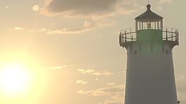 灯塔映出灿烂的太阳股票视频 视频免费下载