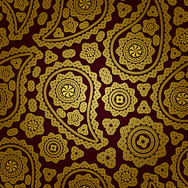 矢量图 佩斯利涡旋纹 红色 免费素材