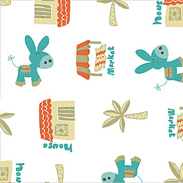 矢量图 卡通图案字母 免费素材