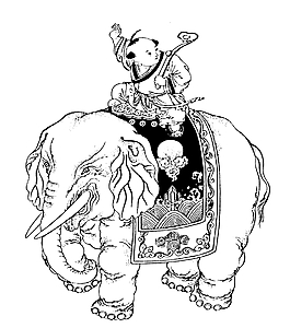 小孩骑大象图案