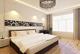 白色背景墙卧室