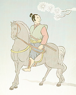 武士骑马