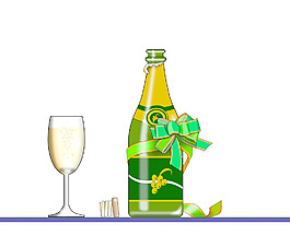 酒和香槟酒杯