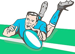 橄榄球运动员的燕式跳水