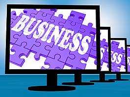 监视器上显示的商业交易业务