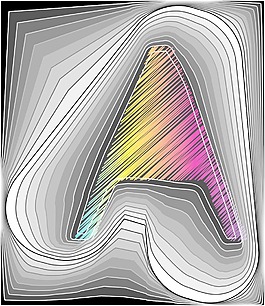 摘要字体矢量插画