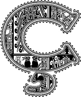 与古代绘画插画矢量符号