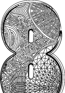 衬线字体的矢量插图