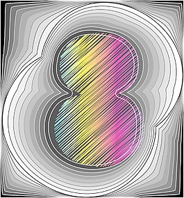 摘要字体矢量插画