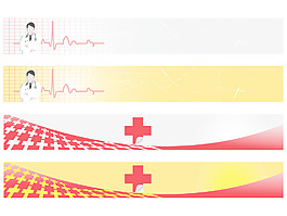 向量网2 0横幅与医学标志设置为8