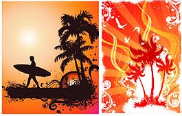 夏日海岛风情矢量素材