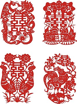 剪纸喜字