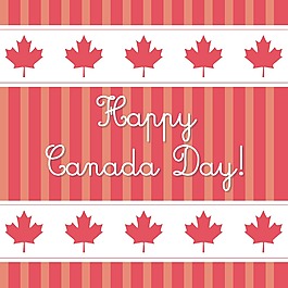 加拿大国庆节快乐卡矢量格式