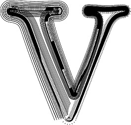 字母V字体插图